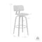 Armen Living Pico 26" Swivel Black Wood Counter Stool in Gray Faux Leather with Black Metal LCPIBABLKGRY26 - alternate 10